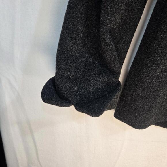 St Johns Bay Wool Cashmere Pea Coat Double Breasted Charcoal Petite Med - Picture 6 of 8